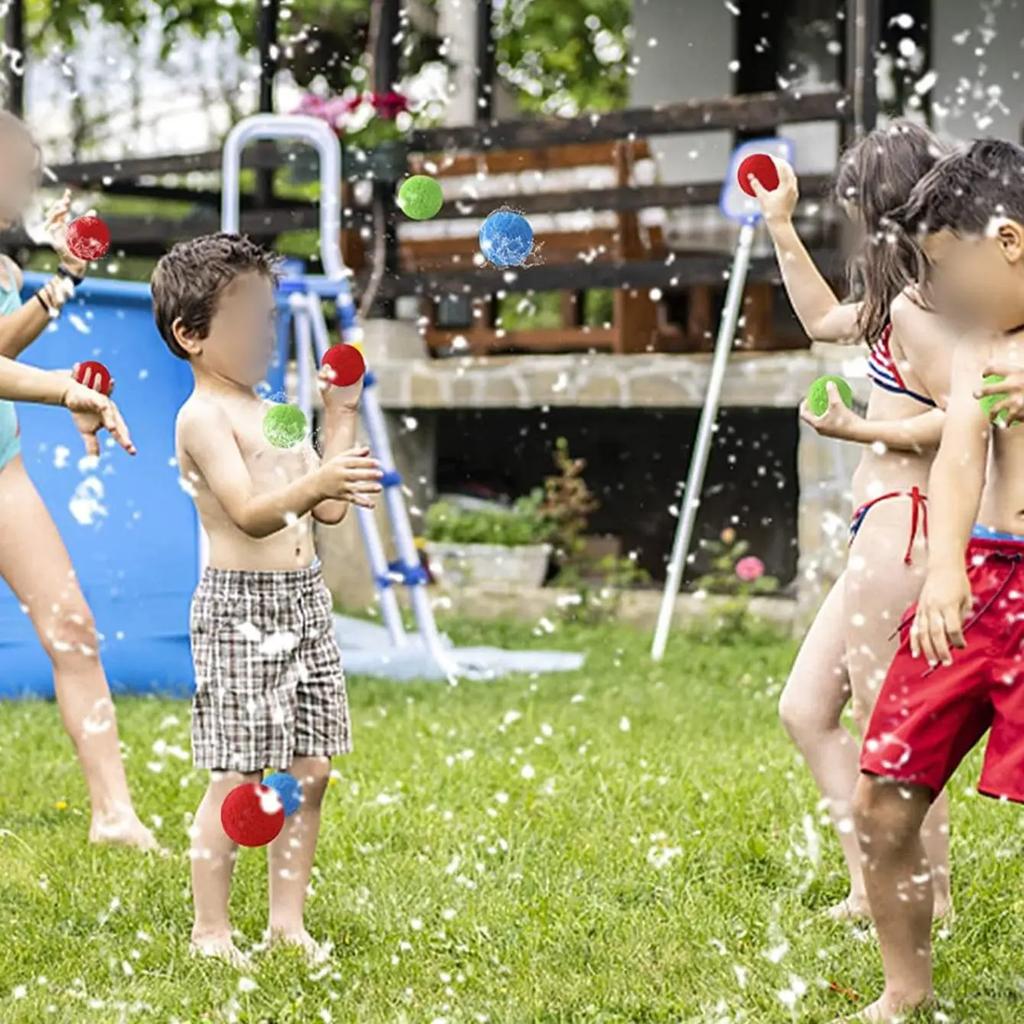15 Stück Wiederverwendbare Schwamm-Wasserbälle Bunt für Erwachsene Kinder Schwamm-Wasserbomben Spritzballons Schwimmbad Sommer Wasser Spielzeug Spiele