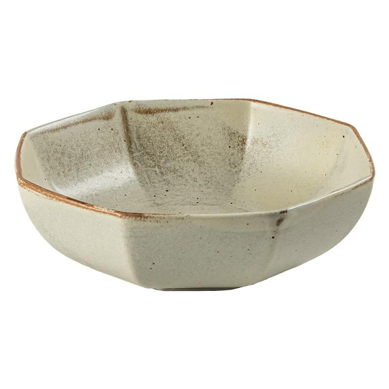 Ancient Coarse Pottery Bowl Japanese Retro Ceramic Large Noodle Bowl Creative And Practical Irregular Soup Bowl Household Tableware