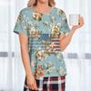 Women's Post-operative Short-sleeved Color Shirt With Shoulder Zipper And Side  Closure.