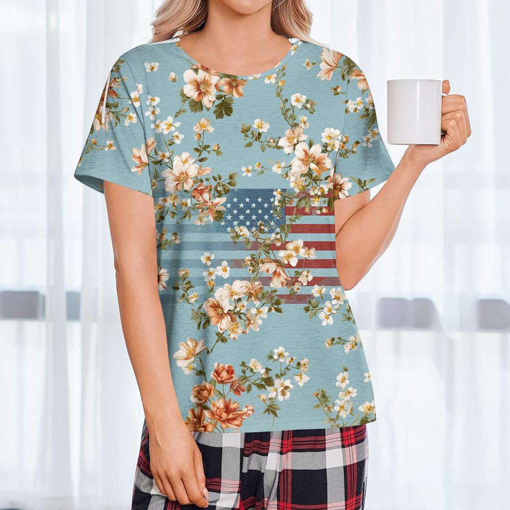 Women's Post-operative Short-sleeved Color Shirt With Shoulder Zipper And Side Closure.