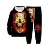 Fashion Skull 3D Print Hoodie Sweatpants Set Men