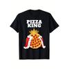Pizza King Graphic T-Shirt for Men, Black Short-Sleeve Crew Neck, Casual Fun Style for Pizza Lovers
