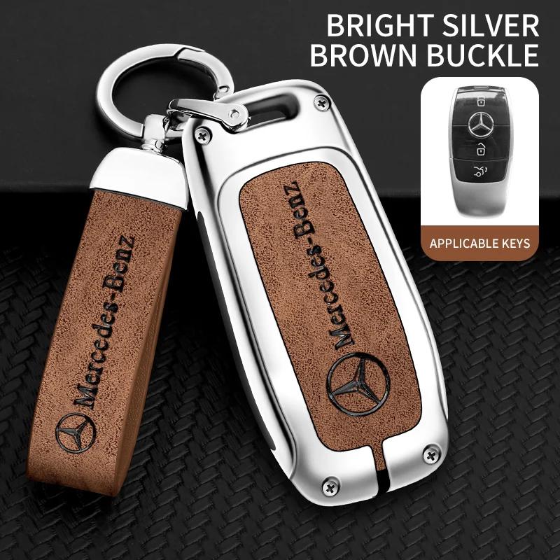 

New 2025 Zinc Alloy Leather Car Remote Key Case Cover For Mercedes Benz A C E S G Class GLC CLE CLA GLB GLS W177 W205 W213 W222