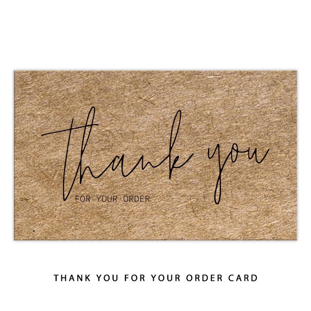 30pcs Natural Kraft Paper Thank You Card Enterprise Store Business Thank You Order Card Wholesale Custom Gift Decoration Card