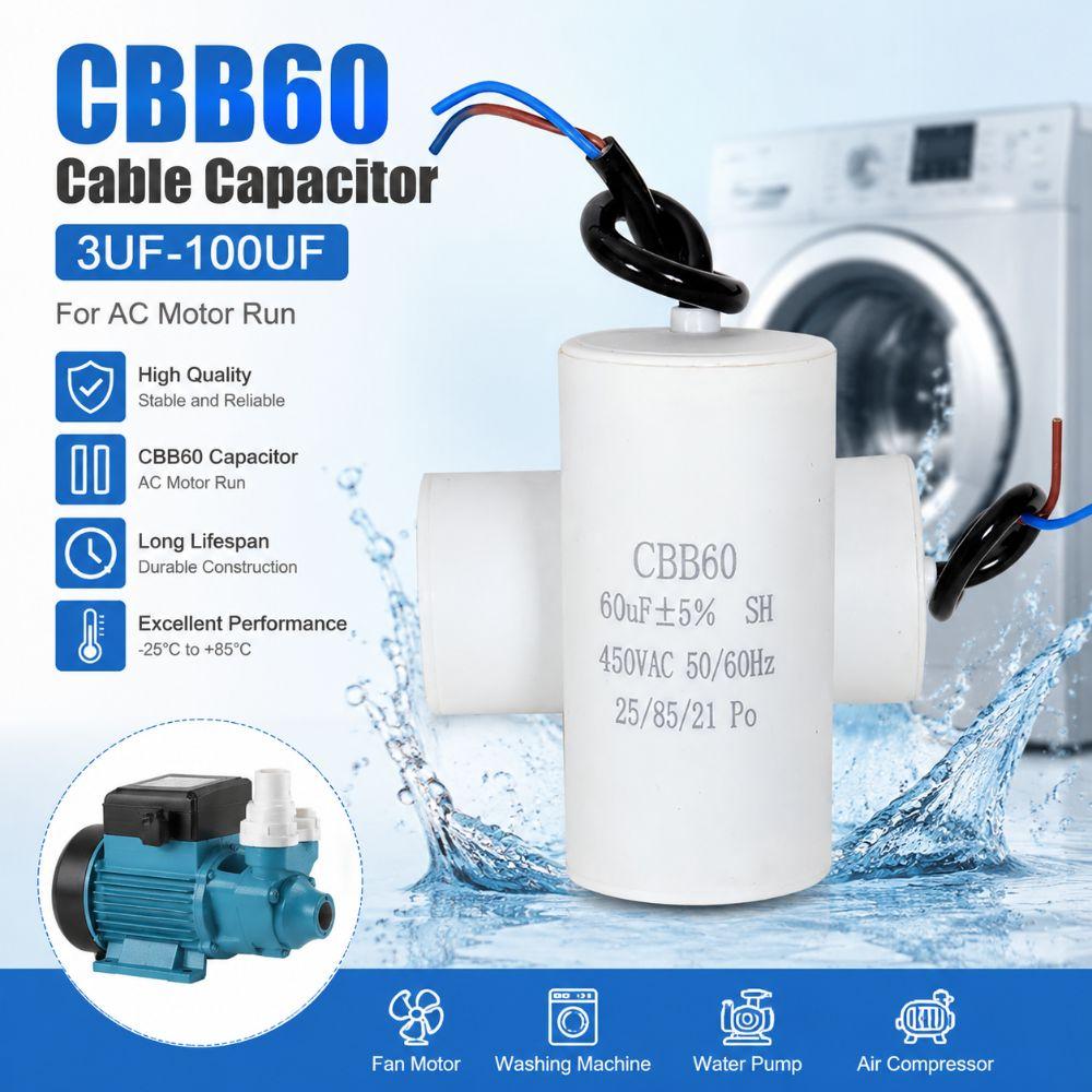 450V CBB60 Capacitor 50/60Hz Water Pump Capacitor Durable Start Capacitor