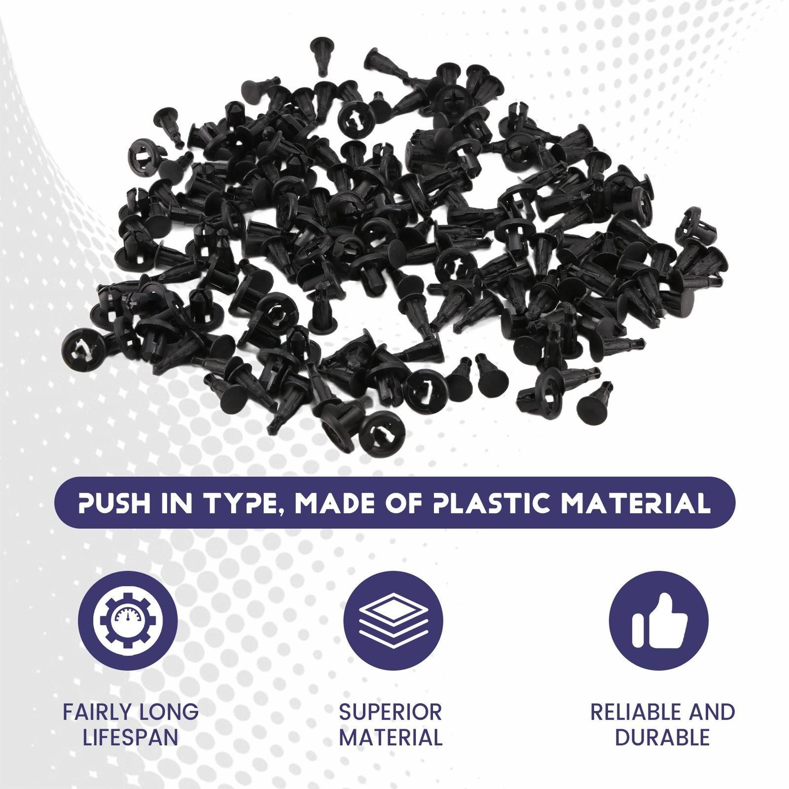 200PCS Bumper Clips 10mm Push Flare Fastener for and Plastic Rivet 5056500178638|