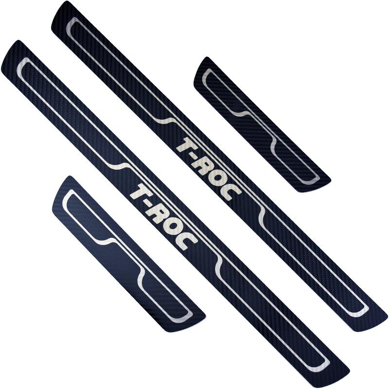 For Volkswagen VW T-ROC TROC A11 Accessory 2022-2017 Thin Stainless Chrome Car Door Sill Kick Scuff Plate Protector Cover