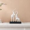 Ornamento da scrivania Statua Famiglia di Elefanti, Statuetta Elefanti Arte Moderna, Scultura Decorativa Astratta Stampata in 3D per Soggiorno, Tavolino per Ufficio di Casa