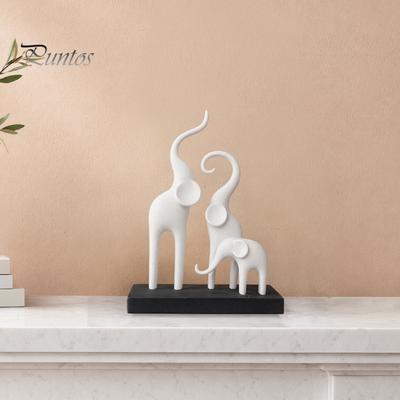 Ornamento da scrivania Statua Famiglia di Elefanti, Statuetta Elefanti Arte Moderna, Scultura Decorativa Astratta Stampata in 3D per Soggiorno, Tavolino per Ufficio di Casa