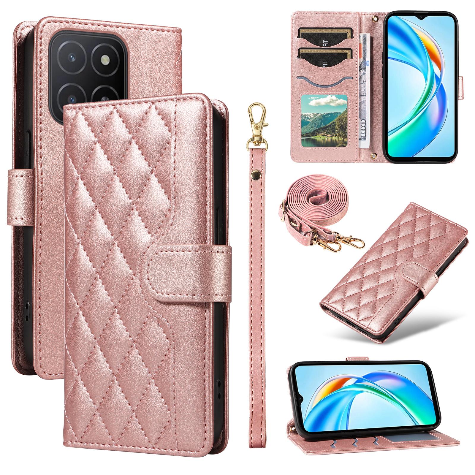 

For Honor X5b/X5b Plus Wallet Case Rhombus Leather Phone Cover F