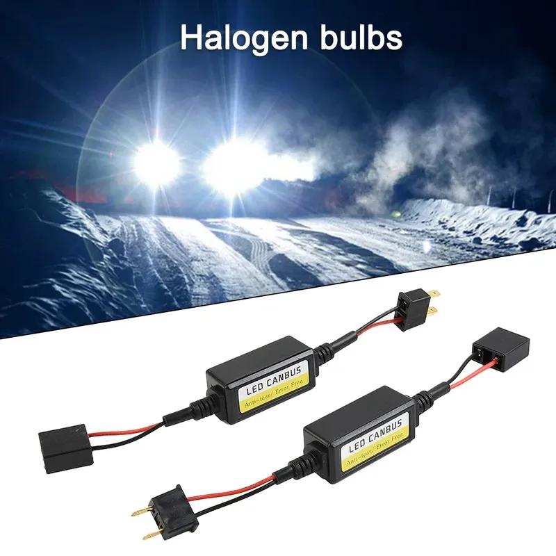 2Pcs H7 Headlight LED Canbus Decoder Canceller Error Resistor Anti Flicker Car Warning Canceller Decoder Canbus Cable