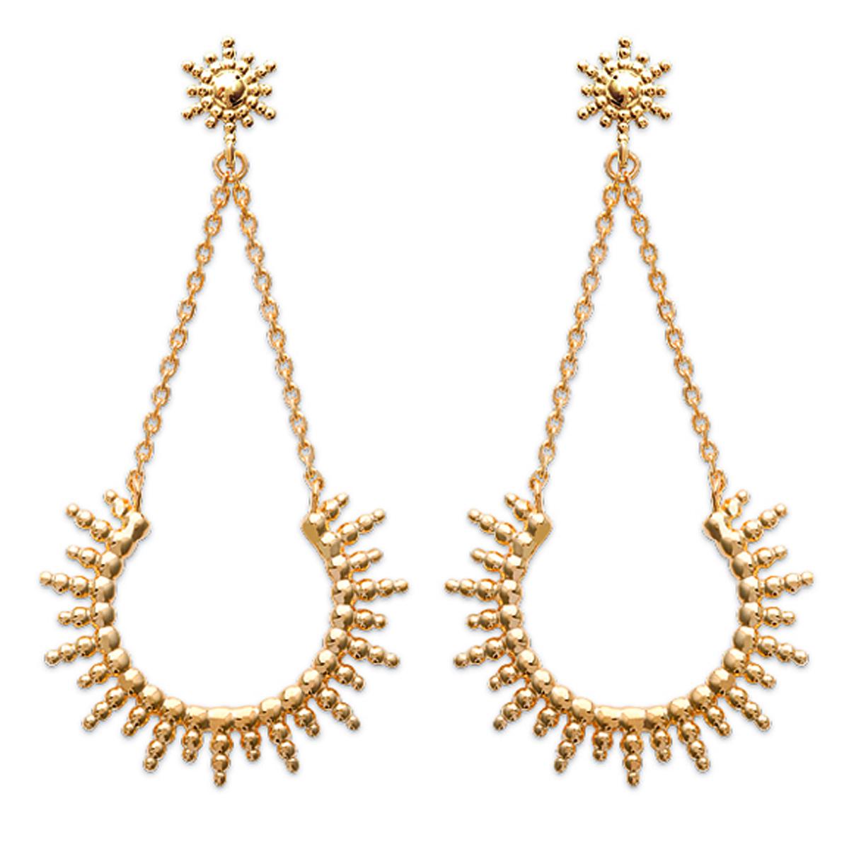 

Les Trésors De Lily [Q8471] - Позолоченные серьги Клеопатра золотистый (солнце) - 42x20 мм