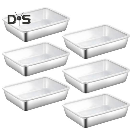 Stainless Steel Lunch Box with Transparent Lid Leakproof Food Container for Cheese Deli Meat Fruits Oven Baking Picnics Raised Bottom Patterns Food