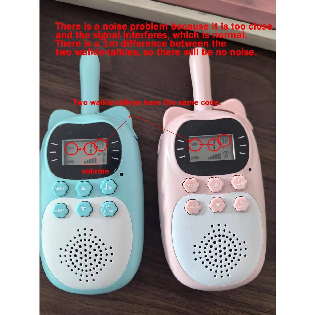 Kids Walkie Talkie 2PCS Electronic Toys Children Spy Gadgets Baby Radio Phone 3km Range Christmas Birthday Gift for Boys Girls