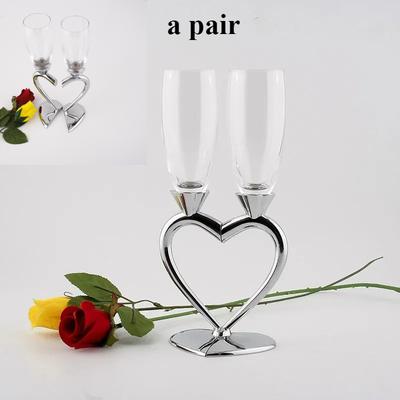 2pcs Heart-shaped Crystal Champagne Glasses Set,Wedding Gifts Party Couple Pairs, Wine Accessories Tall Glasses Whiskey Glasses