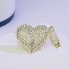 Alloy Minimalist Diamond Peach Heart Scarf Buckle & Clip Brooch