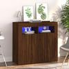 VidaXL Buffet with LED Lights Storage Cabinet Home Organizer Living Room Furniture Interior Oak 815731