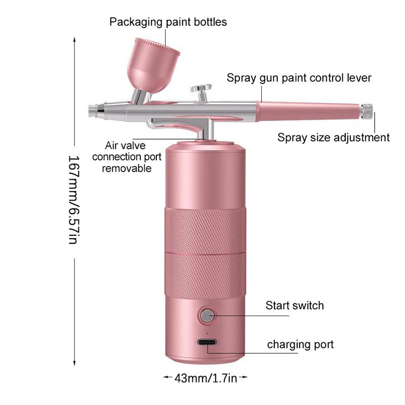 Oxygen Injector Mini Air Compressor Kit Air-Brush Paint Spray Gun Airbrush For Facial Hydrating Device Mist Sprayer Beauty Tool