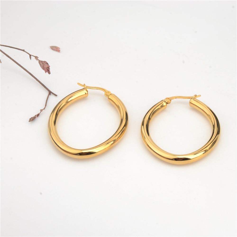 Bten Big Earrings New Arrival Modish Fashionable For Women Gold Tone Color Hoop Earrings Jewelry Round Large Size Hoop EarringsTrendy Jewelry