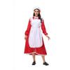 Christmas Cosplay Maid Costume Red Long Dress Cute Xmas Outfit Game Anime Role Play