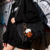 Fashionable PU Small Gloves Bag Pendant Cartoon Car Keychain Tie Bells Weave Ropes Small Gloves Keychain Gift