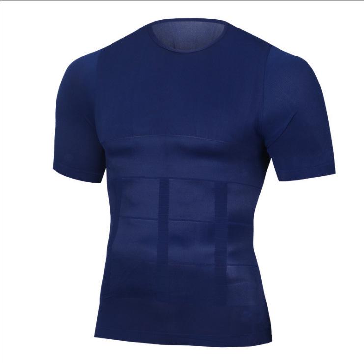 Seamless Men's Body Shaper T-Shirt with Abdomen Control and Back Support