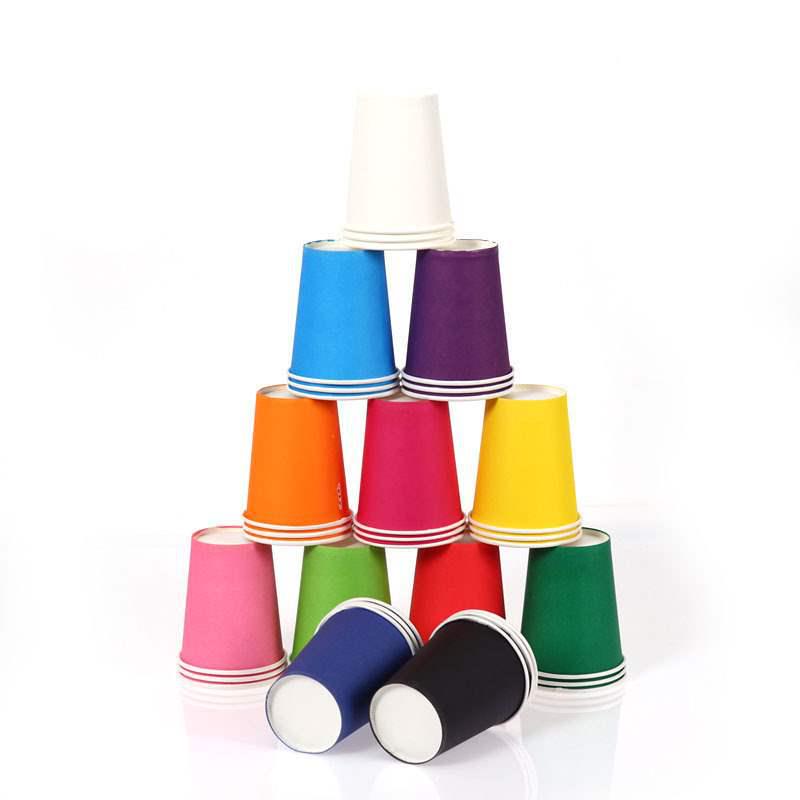 DIY Colored Paper Cups for Kids' Crafts – 10 Vibrant Colors, Thickened for Durability