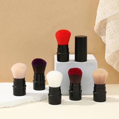 Retractable Single Blush Brush Loose Powder Setting Brush With Cover Portable Multi-Functional Makeup Tool