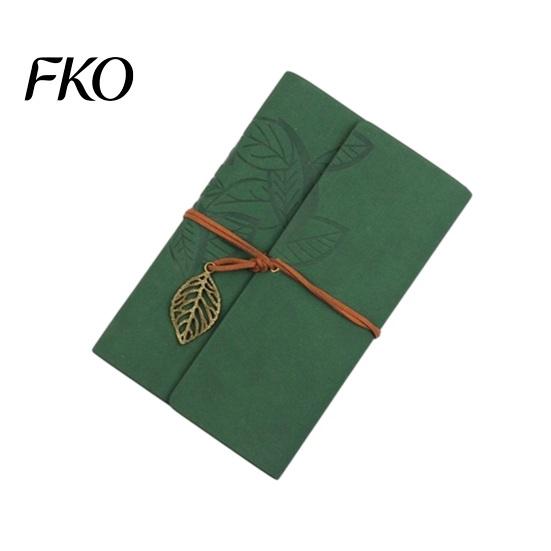 Unique Strap Pendant Notebook Vintage Faux Leather Journal, A5 A6 A7 6 Ring Loose-Leaf Metal Leaf Bookmark with Retro for Writing, Sketching,