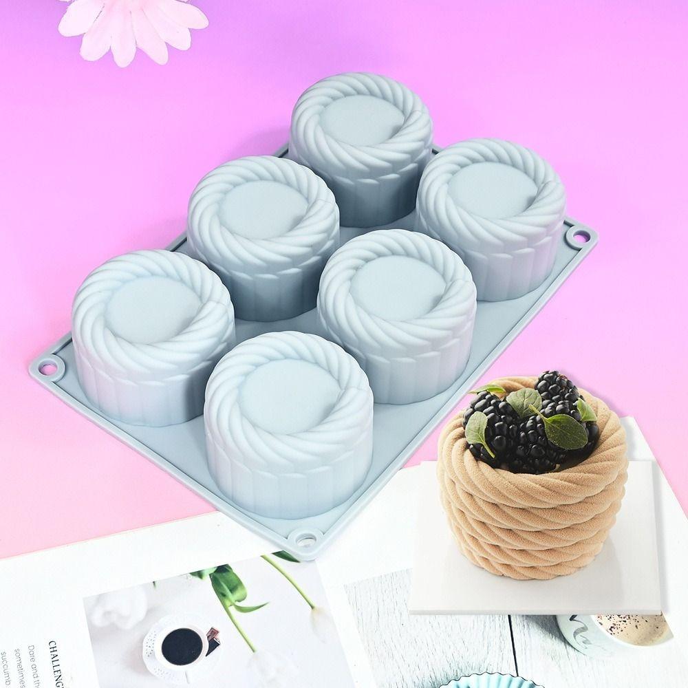 Silicone Mousse Cake Mold Hemp Rope Flower Basket Easy Release Scented Candle Molds High-temperature Resistant