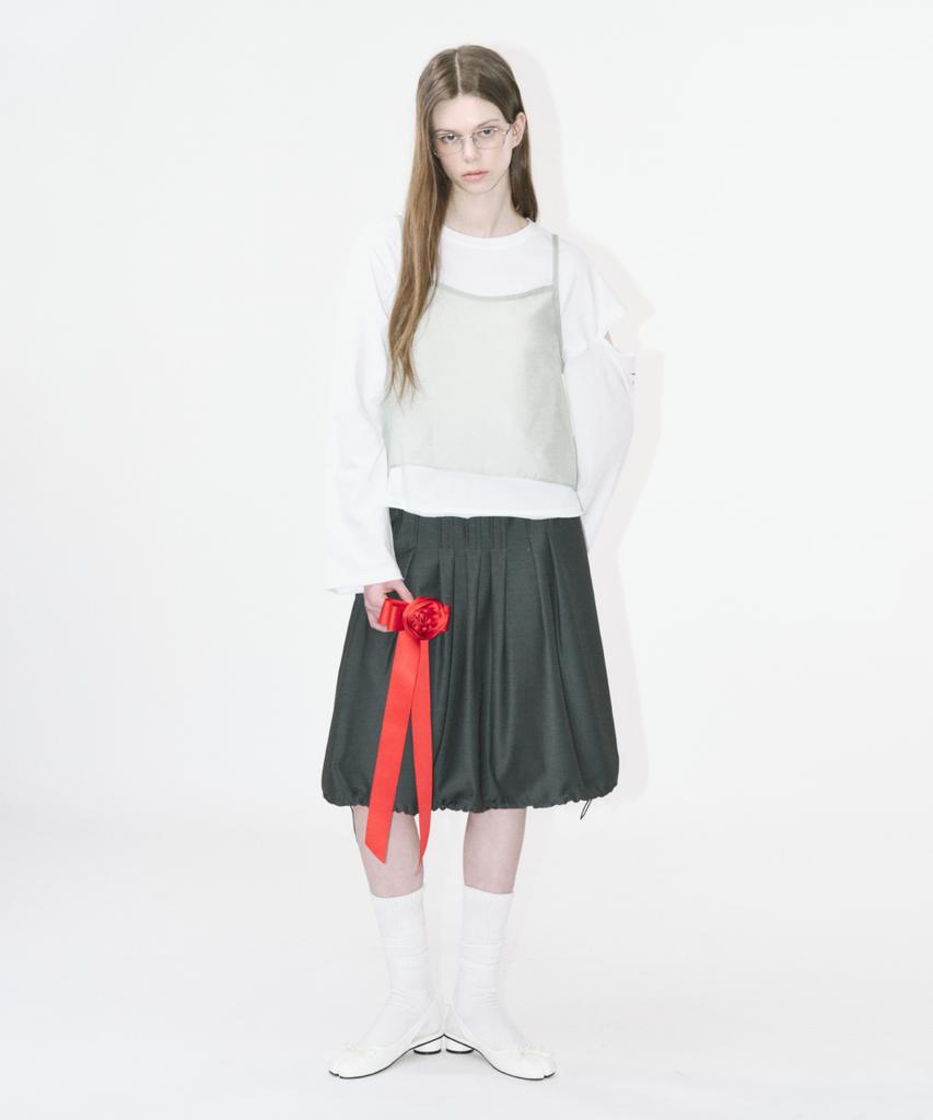Podeowedeo Pintuck Balloon Skirt (Charcoal)
