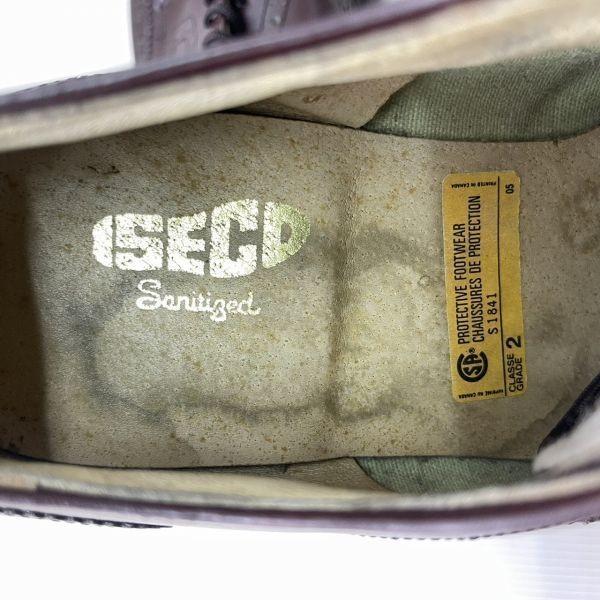 Pre-90er Vintage / ISECD Stahlkappe Leder Wingtip Sicherheitsschuhe Burgunder /9EE / 27.0cm/ Bilt-Rite Sohle(GEBRAUCHT)