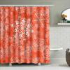 Snowflake Shower Curtain Orange White Floral Bath Decorative Water Resistant Waterproof 3D Printed Modern Design Home Bathroom S