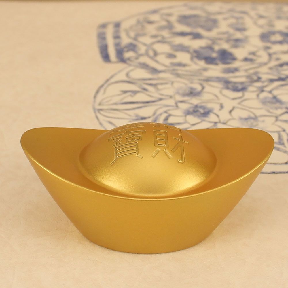 1Pcs Retro Brass Ingot Chinese Style Gold Yuanbao Feng Shui Ornament  Desktop Decoration Craft Prop