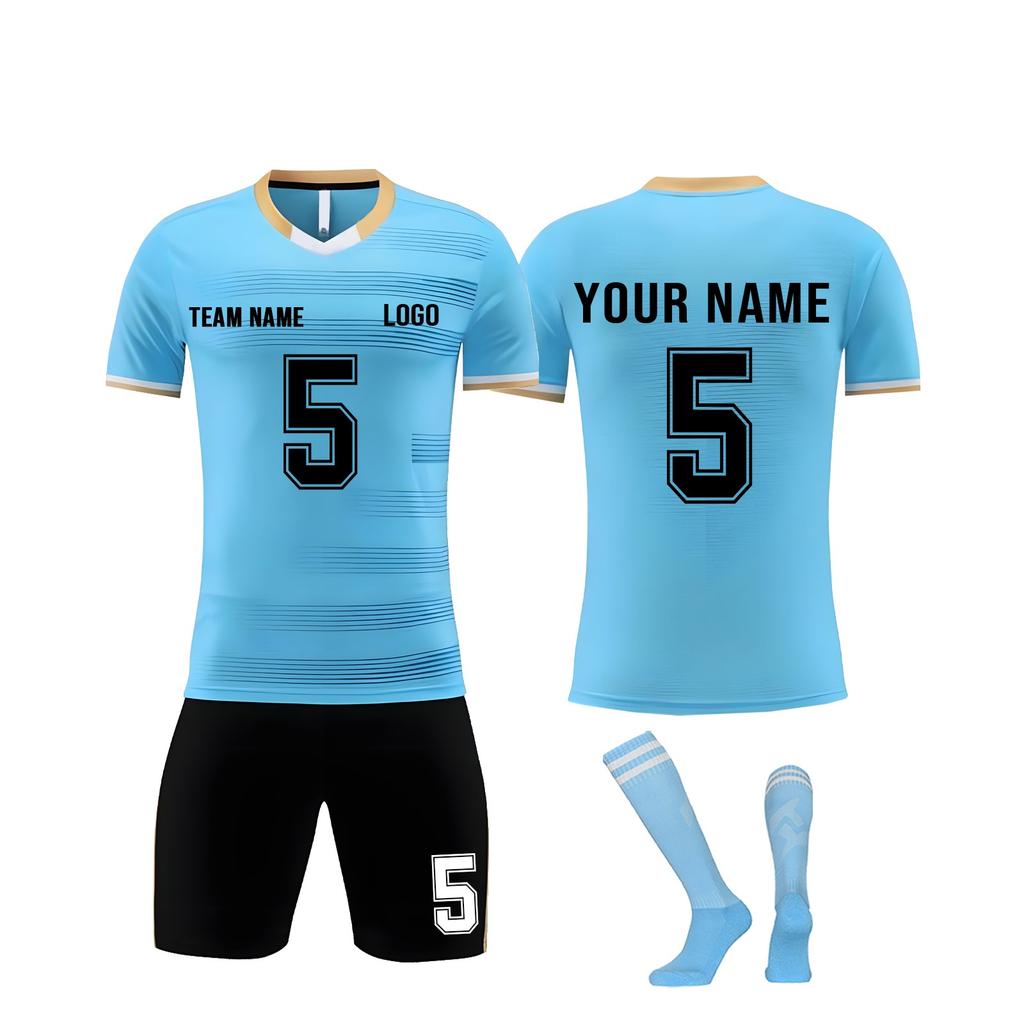 Divise da football per adulti e bambini personalizzate fai da te in tre pezzi