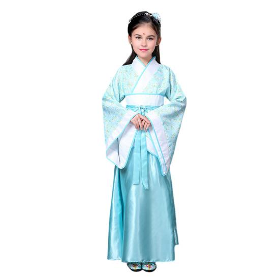 National Costume Tang Dynasty Hanfu for Girls Three-Piece Outfit Top Skirt Belt Traditional Chinese Style Childrens Clothing for New Year Travel
