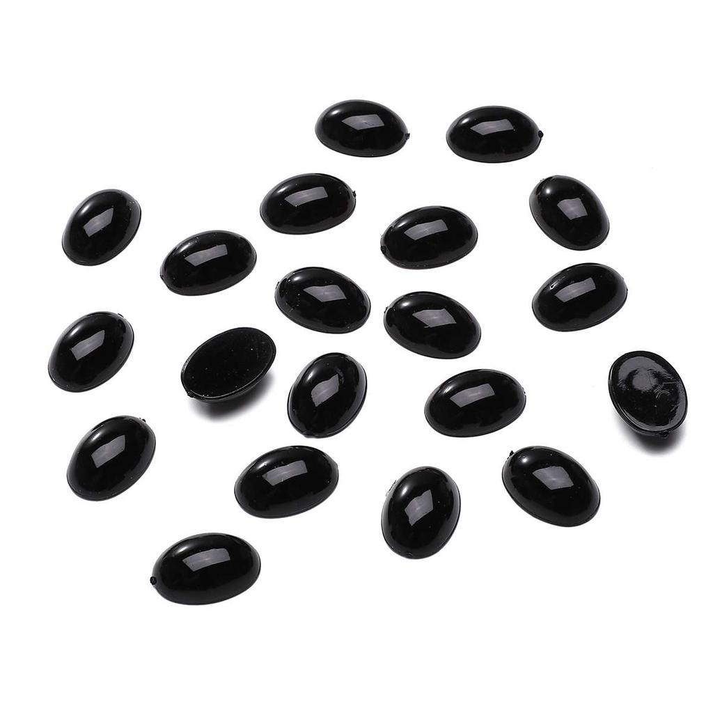 20-100 stk/pose Svart akryl sikkerhetsøyne Ovale perler med flat rygg til bjørnedukke Dyredukke DIY Håndverk Barn Barn Leker Øyne Tilbehør
