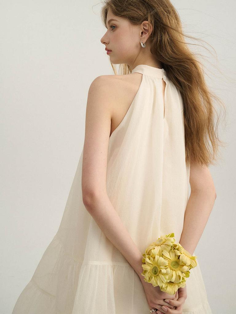 Sinseuden Milk Halterneck Mini Dress