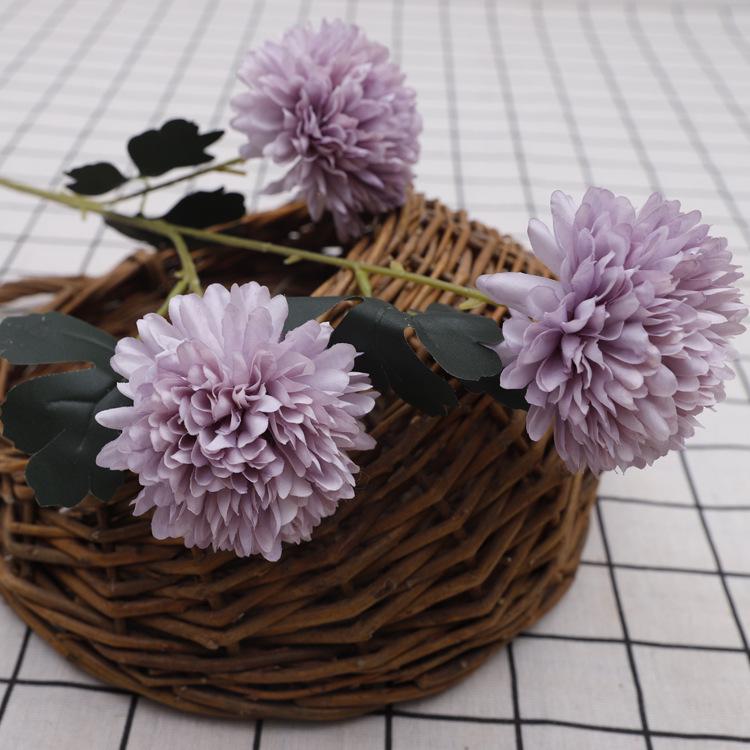 Multi-Color Chrysanthemum Ping Pong Ball Artificial Flowers for Living Room and Wedding Decor
