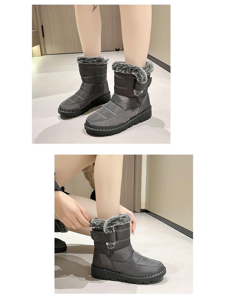 Women's Winter Snow Boots - Fleece Lined, Warm, Waterproof, Non-Slip, Comfortable Mid-Calf Thickness.