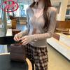 Langsha Women's V-Neck Slim Fit Knitted Sweater