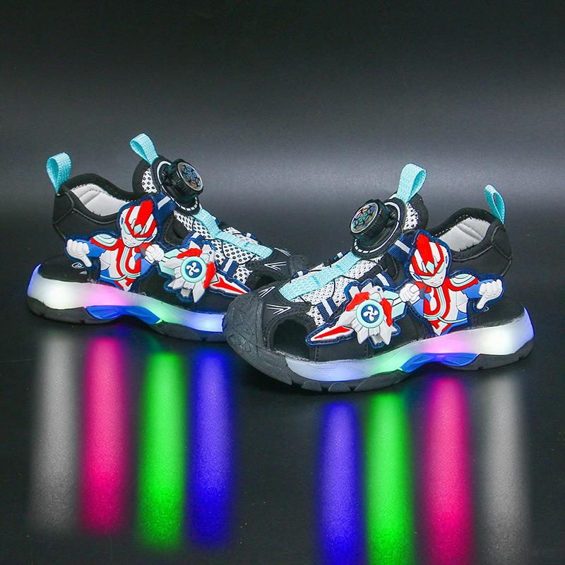 

Light-up children s closed-toe sandals, new summer model for boys, toddler and elementary school student sandals 36Inner Length22.0cm with
