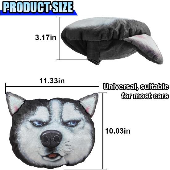 Cute Husky Dog Car Headrest Pillow- Memory Foam Car Neck Pillow Auto Seat Cushion of Headrests for Pain Pressure Relief- Cartoon Neck Support Cushion