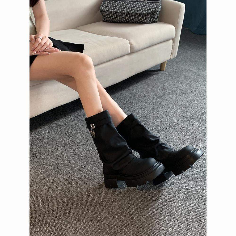 Martin Boots Short Boots Women's 2025 Summer New Boots Casual Foreign Style Retro Versatile Thick-soled Trouser Tube Boots