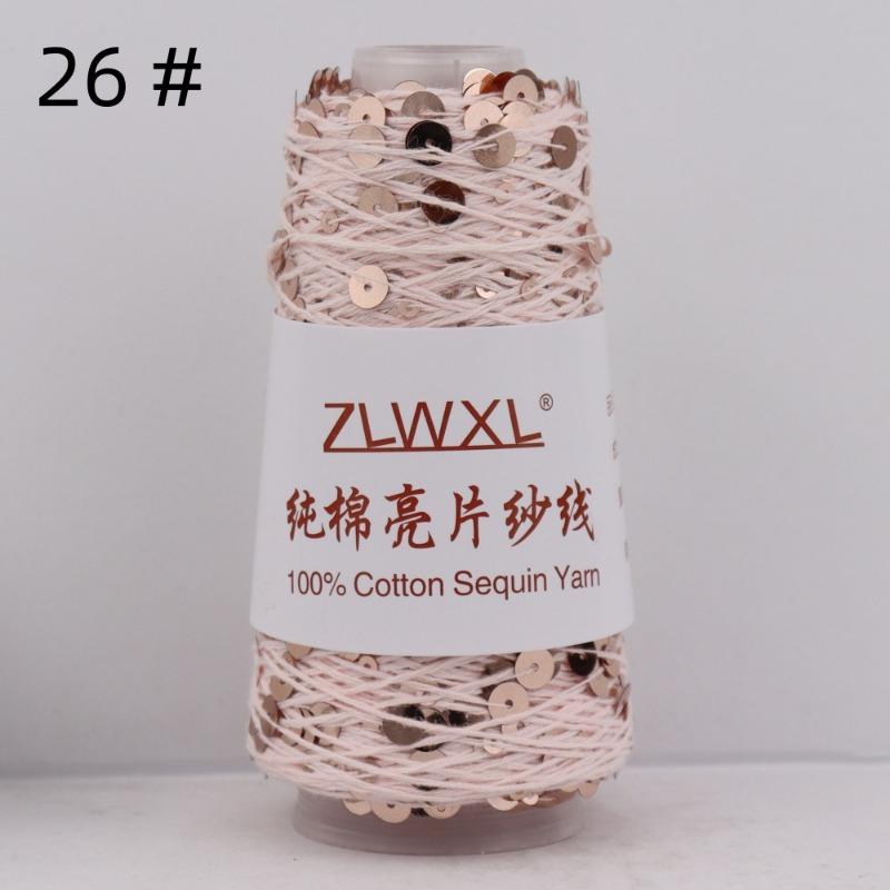 1000g /3200M 100% Cotton Yarn 6mm+3mm Special Sequin Yarn DIY Knitted Garment Accessories Rag Doll Knitting Yarn
