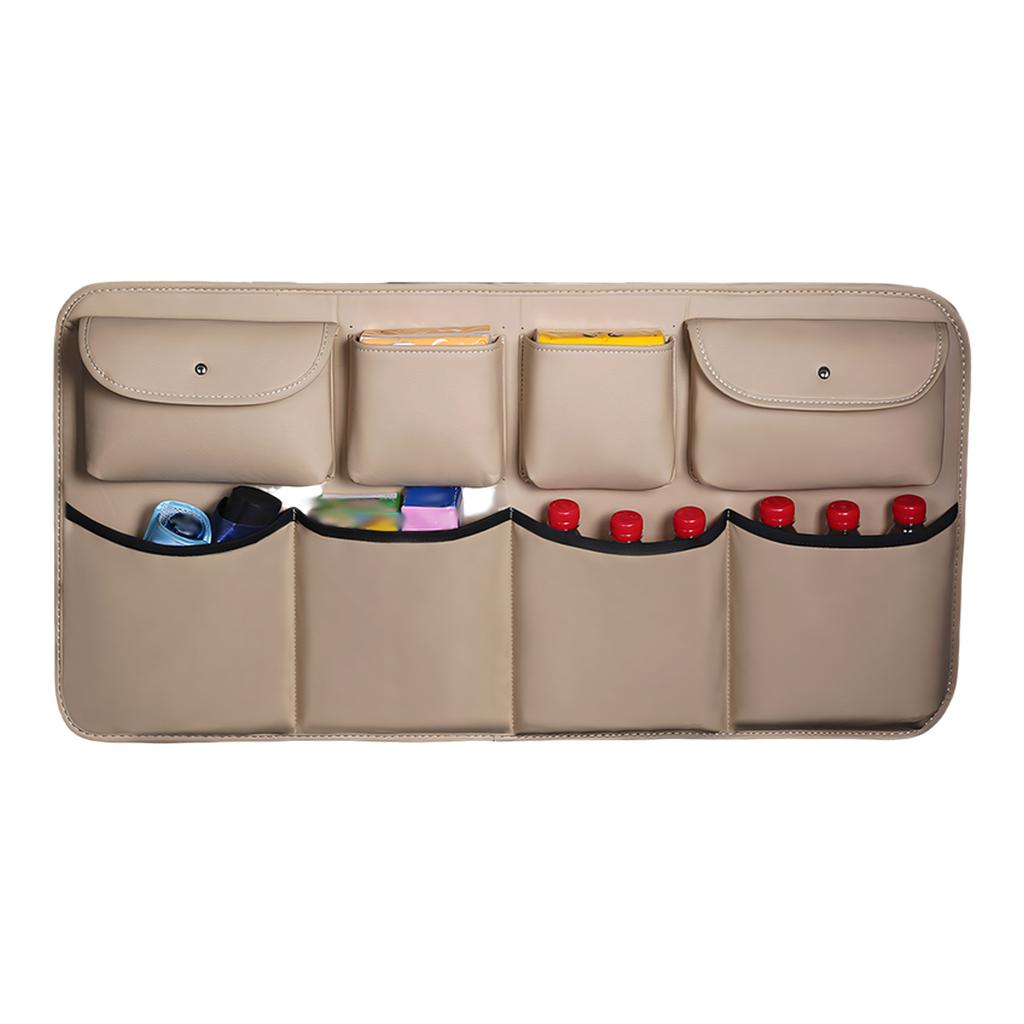 Universal Car Seat Back Organizers With Multiple Pockets Waterproof PU Fabric For Family Travel Storage Solution