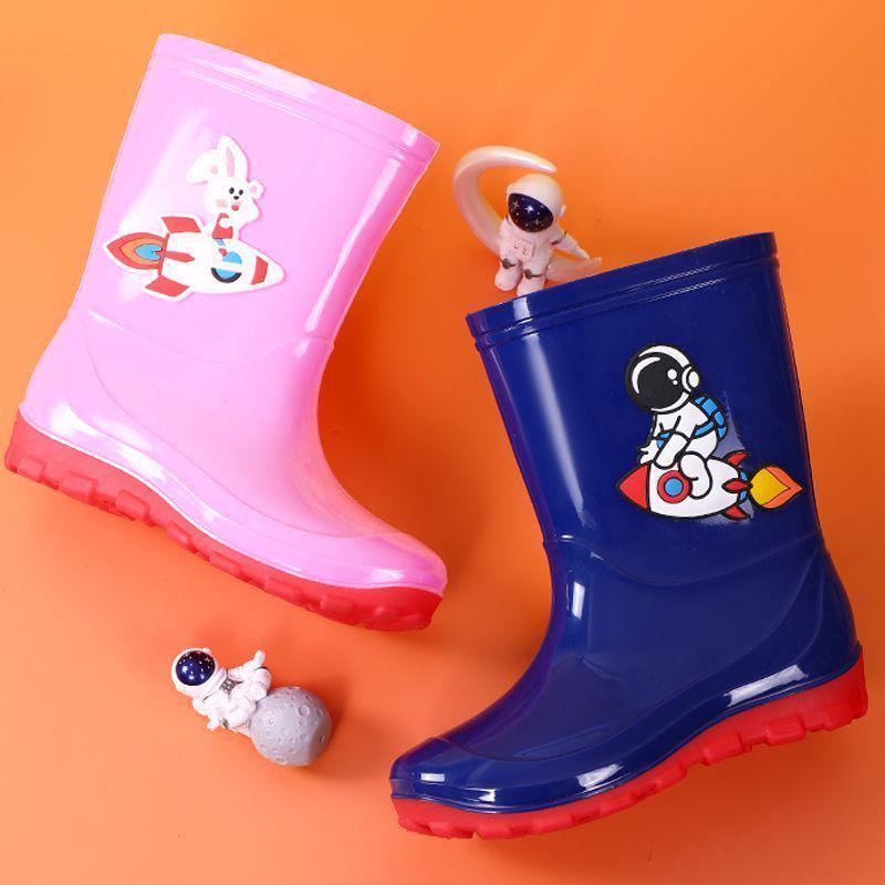 Cizme de ploaie impermeabile pentru copii cu astronaut: Antiderapant, Rezistent la uzură, Stil pentru toate anotimpurile - Disponibil în mărimile Mic, Mediu și Mare