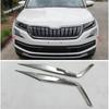 Front Head Lights Lamps Eyelid Eyebrow Strip Decoration Cover Trim For Skoda Kodiaq 2017 -  ABS Chrome Accessories Exterior