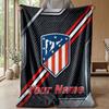 Custom Text Flannel Throw Blanket, Lightweight Cozy Bed Sofa BlanketAtletico Madrid