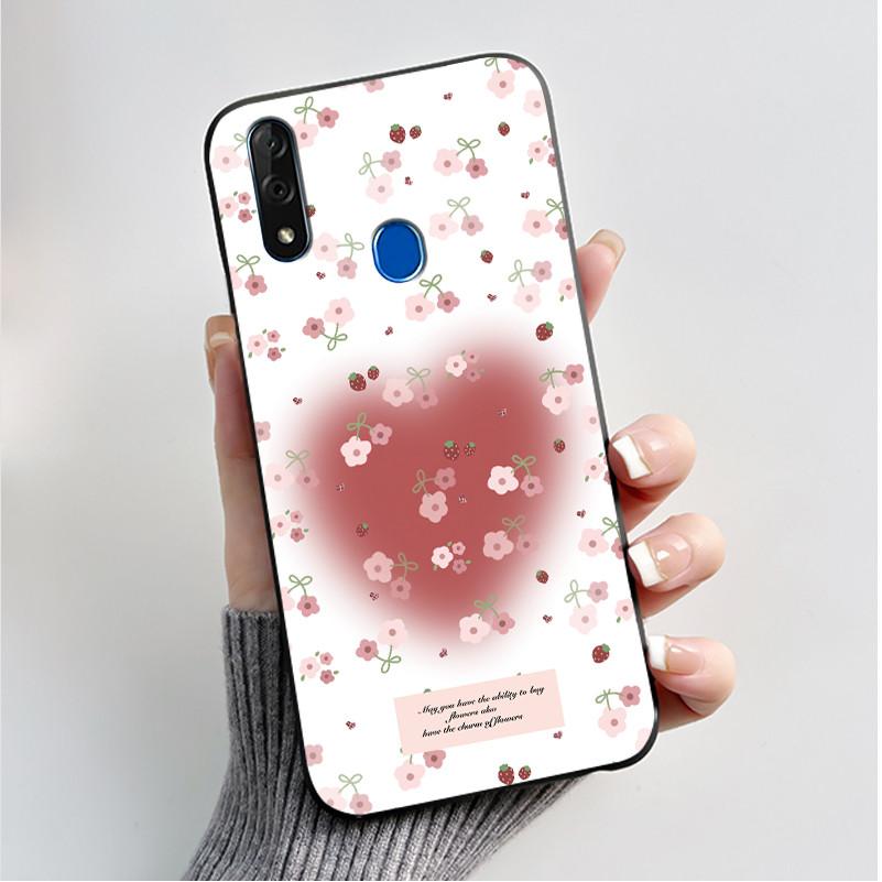 Printing Pattern Case For ZTE Blade V10 Fundas Shockproof Coque Capa Soft Silicone Black Shell Cover Cute Flower Cartoon Casing